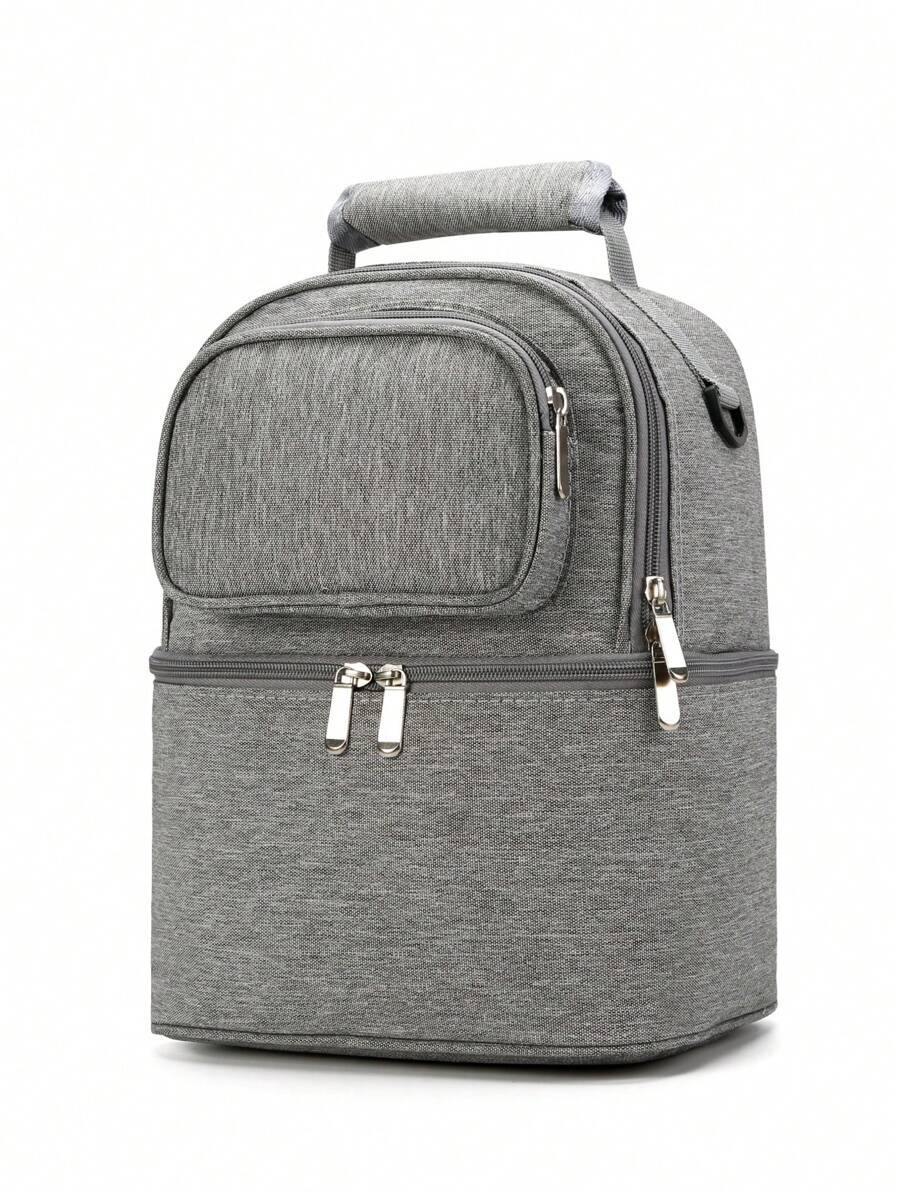 Bebé Bolsa de pañales portátil cremallera poliéster - Gris - Ver 1