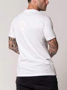 男士印花T恤 - 白色 - 查看 2
