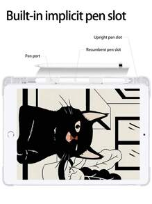 Cat Pattern Silicone Case Compatible With iPad - Multicolor - View 3