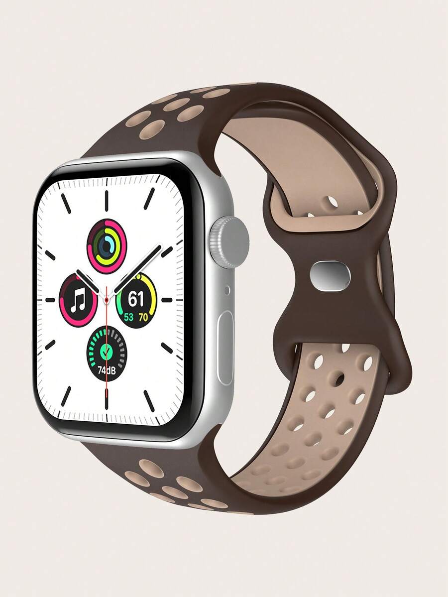 Dây đeo đồng hồ silicon khối màu tương thích với Apple Watch - Nhiều màu - Xem 1