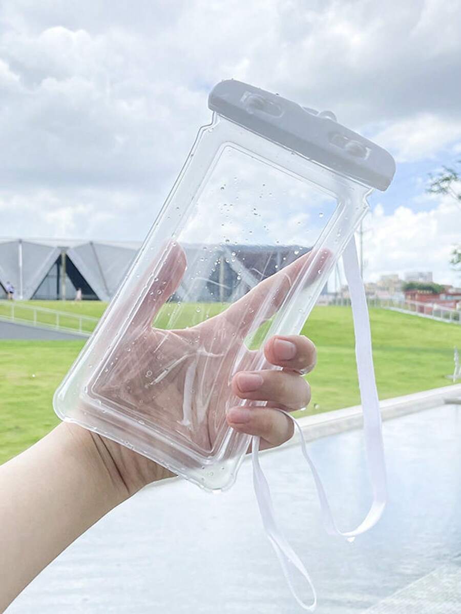 1pc Touch Screen Waterproof Phone Bag For Cycling And Swimming Waterproof Phone Case - Clear - View 1