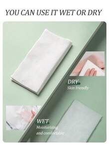 Amortals 70 piezas de toallitas faciales desechables de color blanco, toallas desmaquillantes de doble cara, súper absorbentes y elásticas, adecuadas para principiantes, maquilladores, regalos, citas, bodas, Navidad, Halloween, Acción de Gracias, graduación, cumpleaños, fiestas, playa, campamento, eventos al aire libre, decoraciones, cosplay de chica rosa, cosméticos de alta gama, fiestas de belleza - Blanco - Ver 7