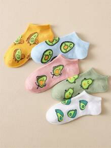 5pairs Fruit Pattern Ankle Socks - Multicolor - View 2