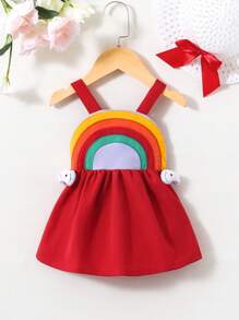 SHEIN 嬰兒彩虹條紋印花3D貼布服裝 - 彩色 - 查看 1