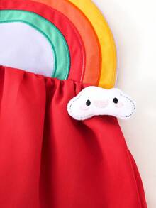 SHEIN 嬰兒彩虹條紋印花3D貼布服裝 - 彩色 - 查看 4