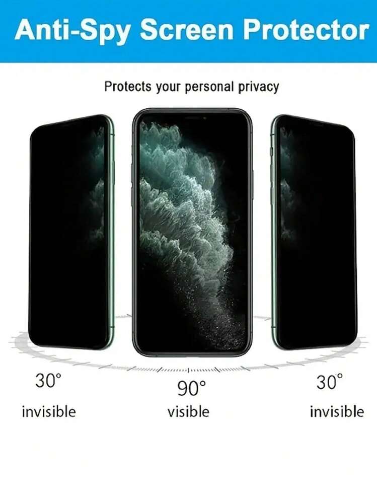 3pcs Privacy Protection Screen Protection Tempered Film Compatible With IPhone 16/16 Plus/16 Pro/16 Pro Max/15/15Plus/15Pro/15Promax Gift For Birthday, Family, Friends Tempered Glass, Anti-Spy, Phone Screen Protector, Phone Accessories - Clear - View 3