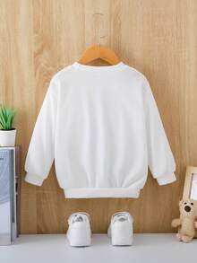 SHEIN Baby Bear Print Sweatshirt - White - View 2