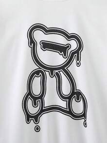 SHEIN Baby Bear Print Sweatshirt - White - View 4