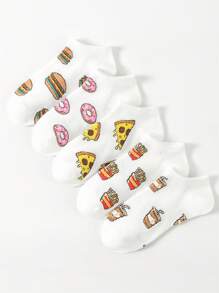 5 đôi Vớ mắt cá chân in hình thực phẩm thời trang cho mùa xuân - Nhiều màu - Xem 1