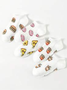 5 đôi Vớ mắt cá chân in hình thực phẩm thời trang cho mùa xuân - Nhiều màu - Xem 2