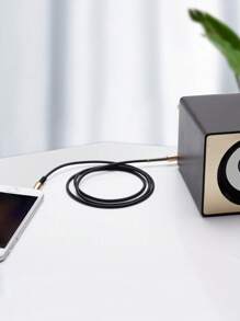 1pc Polyamide Car AUX Cable - Black - View 2