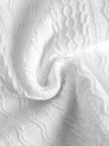 SHEIN Chicas adolescentes Camiseta fruncido delantero tejido de cable - Blanco - Ver 5