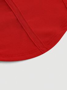 SHEIN MOD Solid Ruched Bustier Cami Red Scarf Cut-Off Top