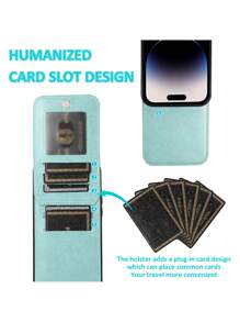 Vỏ điện thoại PU chắc chắn có khe cắm thẻ từ - màu xanh lá - Xem 6