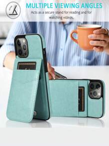 Vỏ điện thoại PU chắc chắn có khe cắm thẻ từ - màu xanh lá - Xem 7