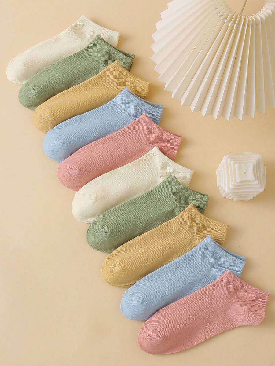 10 đôi vớ mắt cá chân rắn - Nhiều màu - Xem 1