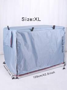 1pc Solid Color Foldable Pet Cage Cover For Dog And Cat For All Season - Grey - View 5