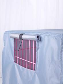 1pc Solid Color Foldable Pet Cage Cover For Dog And Cat For All Season - Grey - View 6