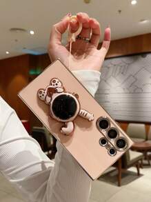 Vỏ điện thoại trang trí phi hành gia có chân đế - Hồng - Xem 2