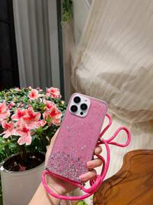 Glitter Phone Case With Strap,International Version, Not The Domestic Version - Pink - View 6