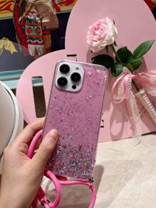 Glitter Phone Case With Strap,International Version, Not The Domestic Version - Pink - View 7