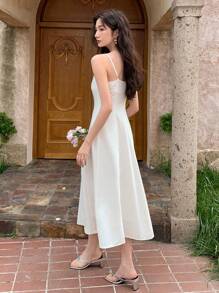 DAZY Solid Cami Dress - White - View 2