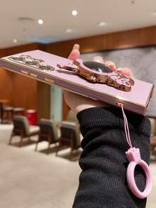 電鍍手機殼帶宇航員設計支架和手機掛繩 - 紫色 - 查看 3