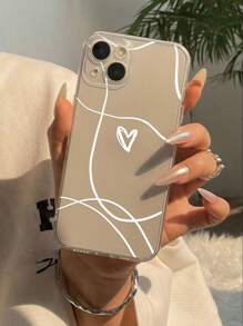 Vỏ điện thoại thiết kế thời trang họa tiết trái tim để sử dụng hàng ngày - trắng - Xem 3