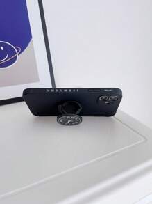 Vỏ điện thoại chống rơi đơn giản với giá đỡ thiết kế đồng hồ - màu đen - Xem 2