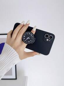 Vỏ điện thoại chống rơi đơn giản với giá đỡ thiết kế đồng hồ - màu đen - Xem 4