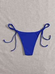 側繫帶泳褲 - 寶藍色 - 查看 2