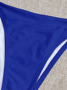 側繫帶泳褲 - 寶藍色 - 查看 4