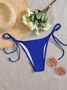 側繫帶泳褲 - 寶藍色 - 查看 1