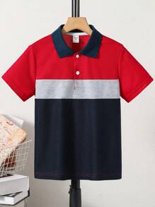 SHEIN Chicos Camisa polo de color combinado - Multicolor - Ver 1