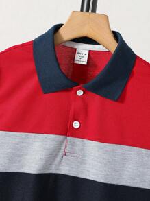 SHEIN Chicos Camisa polo de color combinado - Multicolor - Ver 5