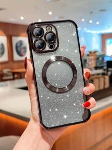 1pc Ombre Flash Magsafe Magnetic Phone Case, Shock-Proof Protective Cover Compatible With Samsung Galaxy S25 Ultra/S24 Ultra/S23 Ultra/S22 Ultra/S21 Ultra/S20 FE, IPhone 16 Pro Max/15 Pro Max/14 Pro Max/13 Pro Max/12 Pro Max/11 - Multicolor - View 2