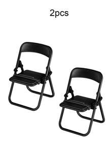 2入組椅子設計可折疊手機支架 - 黑色 - 查看 5