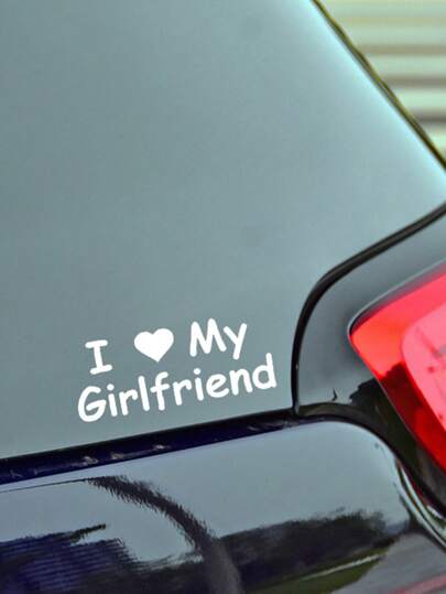Autocolant pentru mașină din PVC cu inimă și slogan I Love My Girlfriend