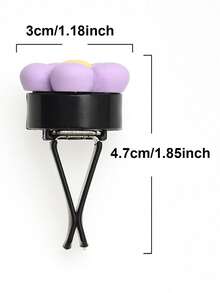 3 件套随机颜色可爱花朵汽车空气清新剂通风口夹 - 彩色 - 查看 5