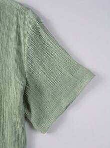 Manfinity Homme Hombres Camisa unicolor con botón sin camiseta - verde menta - Ver 4