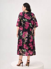 Lacomfia Plus Floral Print Dress - Multicolor - View 2