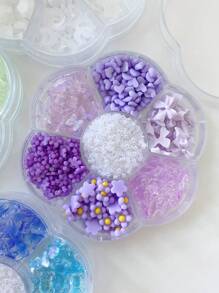 Thiết kế nghệ thuật làm móng tay và hoa oải hương mơ mộng ngẫu nhiên, 1 hộp Hạt nhựa trang trí móng tay màu hoa cà thật sự thú vị Phụ kiện làm móng tay - Màu Hồng baby - Xem 1