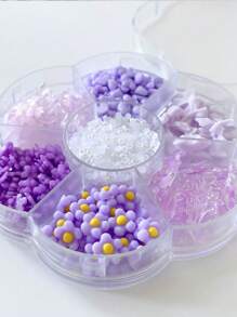 Thiết kế nghệ thuật làm móng tay và hoa oải hương mơ mộng ngẫu nhiên, 1 hộp Hạt nhựa trang trí móng tay màu hoa cà thật sự thú vị Phụ kiện làm móng tay - Màu Hồng baby - Xem 4