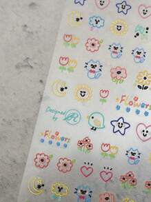 Tấm Nhãn Dán Móng Tay Nghệ Thuật Nhiều Màu Sắc Đáng Yêu Và Họa Tiết Ngôi Sao, Đề Can Dán Móng Nghệ Thuật Pha Trộn Và Kết Hợp Cho Gia Đình DIY - Nhiều màu - Xem 4