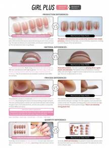 10pcs Short Coffin Rhinestone Decor Fake Nail & 1sheet Tape & 1pc Nail File & 1pc Stick - Baby Pink - View 5