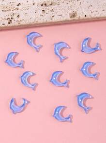 10入組3D海豚設計美甲飾品 - 彩色 - 查看 4