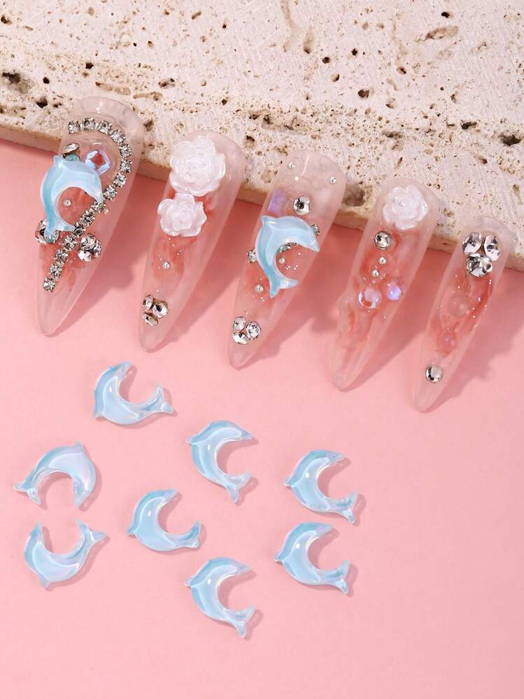 10 個 3D イルカデザインネイルアートデコレーション | SHEIN JAPAN