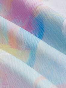 SHEIN MOD Tie Dye Ruched Ruffle Hem Ruched Bustier Cami Dress - Multicolor - View 3