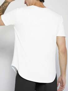 Manfinity NiteLyfe Men Solid Pocket Patched Tee - White - View 2