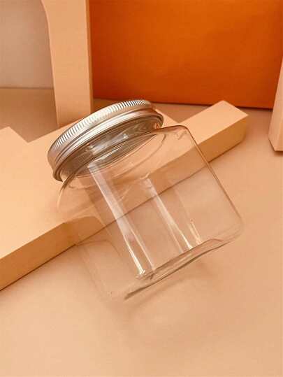 Storage Plastic Bottle, 1pc 250ML Transparent Square Cream Cosmetic Container Square Japanese Style, Living Room Home Bedroom Bathroom House Decor, Travel Stuff, Wedding, Party, Birthday, Gifts For Men Mom Dad Friends, New Years, Accessories, Funny Gift